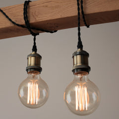 Handmade Rustic Wooden Chandelier - Wood Beam Industrial Pendant Lamp