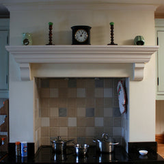 Victorian Style Solid Wood Mantel Piece, Floating Shelf with Corbels